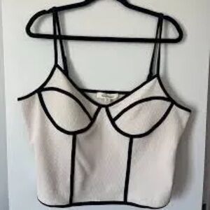 Anthropologie Blue Tassel Contrast Tank Top